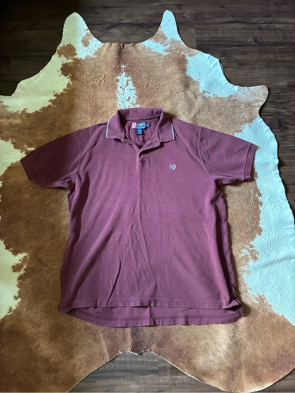 Ralph Lauren Men’s Burgundy Polo Shirt with Contrast Trim